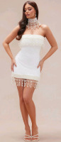 New | Size M Women's Fashion Nova Leah Pearl Mini Dress | Comes W/ Necklaces (Pictured) | Retails $219