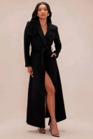 New Size MED Women's FASHION NOVA Vanessa Wool Coat - Black