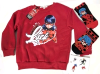 New Size 6Y Kids MIRACULOUS LADYBUG Sweater, 2 Pairs of Socks & 4 Acrylic Pins