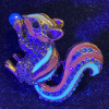 Squirrel Enamel Brooch Adorable with Rhinestones Holding a Pearl Approximately 2 Inch Back Bale for Pendant - 3