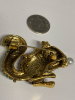 Squirrel Enamel Brooch Adorable with Rhinestones Holding a Pearl Approximately 2 Inch Back Bale for Pendant - 6