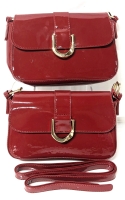 2 New Glossy Casual Underarm Shoulder Bags with Horseshoe Buckles & Detachable Straps - 9" &times; 2.25" &times; 5.5"