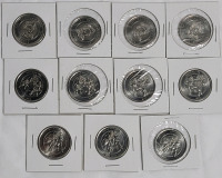 2010 Canadian Tire Limited Edition $1 Cash Bonus Token Coins . Eleven (11) Coins