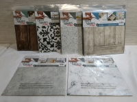 21 New Contact Brand Self Adhesive Deco Squares Multiple Patterns SEE PHOTOS FOR AMOUNTS 12x12 inches, 6 tiles per pack.