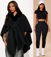 New Size LARGE/OS Women's FASHION NOVA Lavish Lady Rowana Wrap & Amllmost Every Day Leggings (Black)