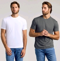 2 New Size XL Men's TRUE CLASSIC Crew Neck T-Shirts : White & Carbon | Retail Value Over $80!
