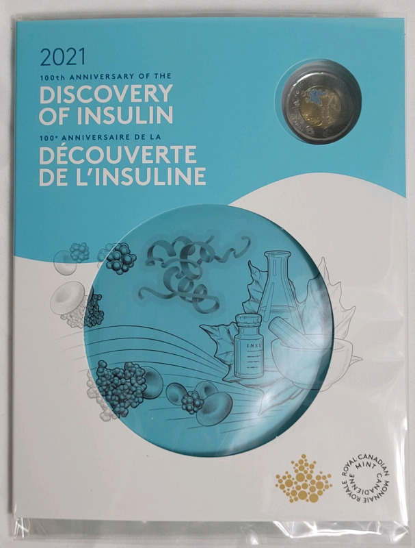 2021 Canadian 100th Annv. of the Discovery of Insulin Coin Set w/Colored Toonie .