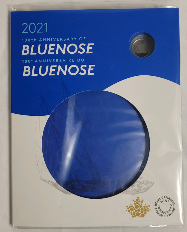 2021 Canadian 100th Annv. of the Bluenose Coin Set w/Colored Dime .