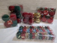 11 New Christmas Ornament & Ribbon/Bow Decoration Bundle