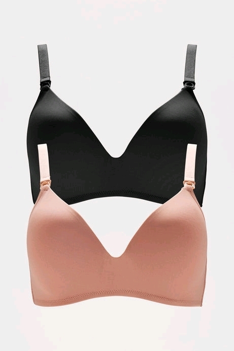 New Size 36B Women's FASHION NOVA Skin To Skin Maternity Nursing Seamless 2 Pack Bras - Nude/combo