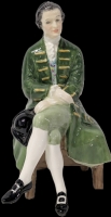 1959 Royal Doulton A GENTLEMAN FROM WILLIAMSBURG HN 2227, 6.25" Tall, No Chips or Cracks, Very Shallow Flaking to Glaze on Bottom of One Sole