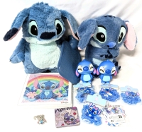 12-Piece New STITCH Love Lots: Plush Water Bottle Holder, Electric Sound Toy, Diamond Painting Kit with Frame, 5&times; Fair Ties, 2&times; Foam Stress Toys, Necklace, Stickers & Empty Makeup Palette