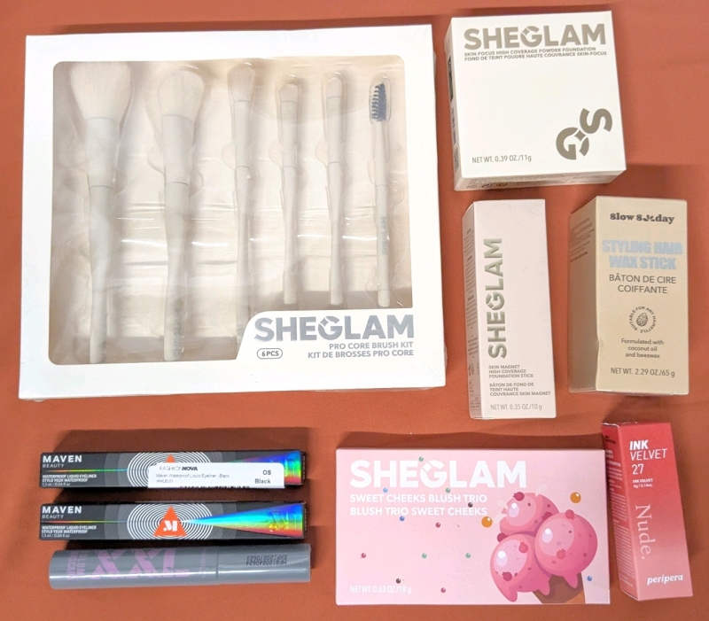 8 New Pieces Makeup & Hair Wax Stick + 6pc SHEGLAM Pro Core Brush Set | Earliest BB 06/2027