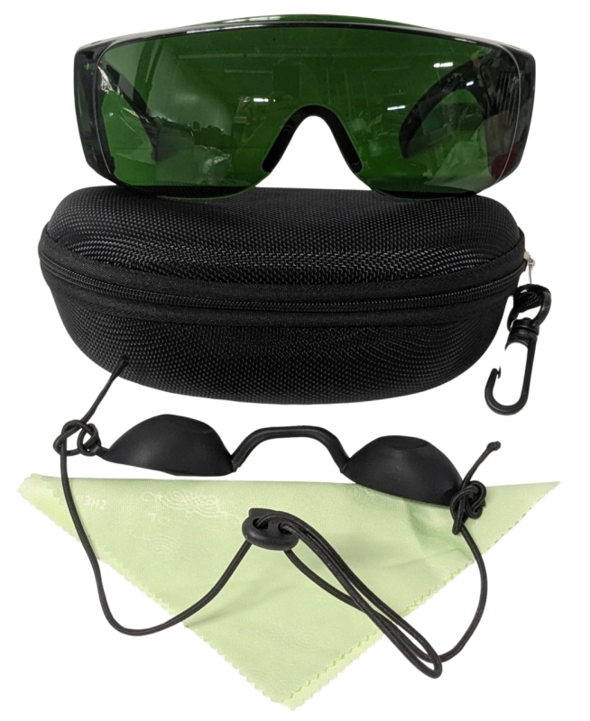 New 2-Pack Protective Glasses & Eyecap Goggles for Opt / E Light /IPL / Photon Protective Glasses Red Laser Goggles 340-1250nm wide Absorbtion