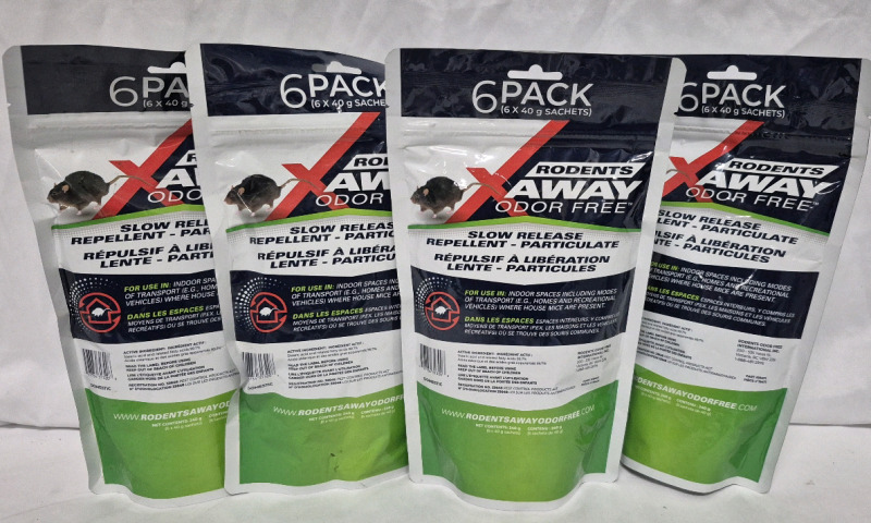 4 New Packs Rodents Away Odor Free
