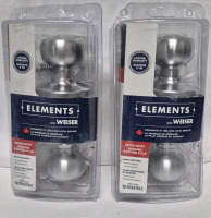 2 As New Weiser Elements Keyed Entry Locks - For Standard Doors Satin Chrome Finish Model 9GAC5310-067