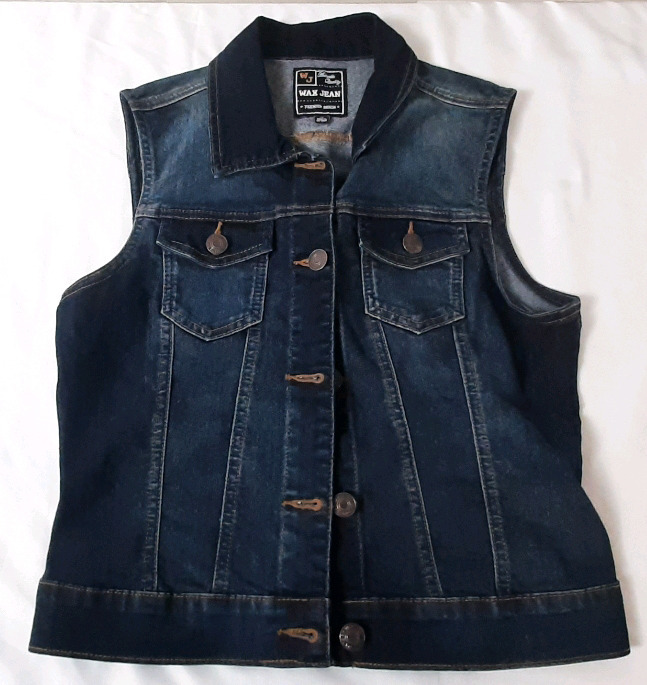 New WJ M Sized Wax Jean Denim Vest