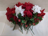 15+ New Faux Poinsettia Decorations Approx 18 inches