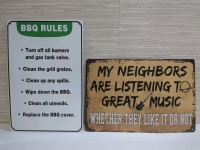 2 New Metal Fun & Outdoor Themed Home Decor Signs 8x12 inches.