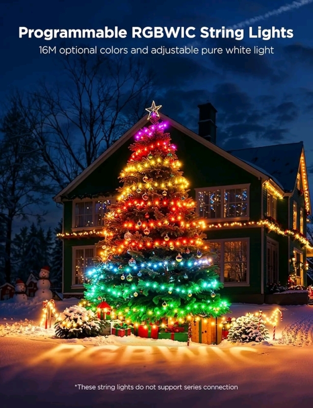 As New Govee Christmas Lights 2, 99FT 300LEDs RGBWIC Christmas Tree Lights with Shape Mapping Function, 130+ Preset Scenes, Voice and APP Control, Green Wire Retails for $139