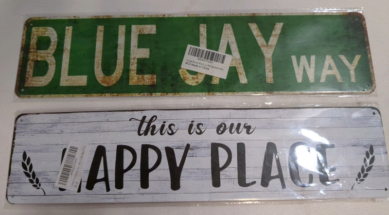 2 New Metal Home Decor Signs 4x16 inches.