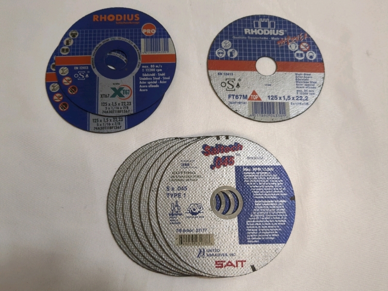 10 New Circular Saw/Angle Grinder Cutting Discs Dimensions 5x1/16x7/8