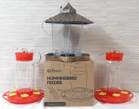 3 New Hummingbird Feeders (2 are 8" Tall 6&frac12;" Diameter, 1 is 9" Tall & 7" Diameter)