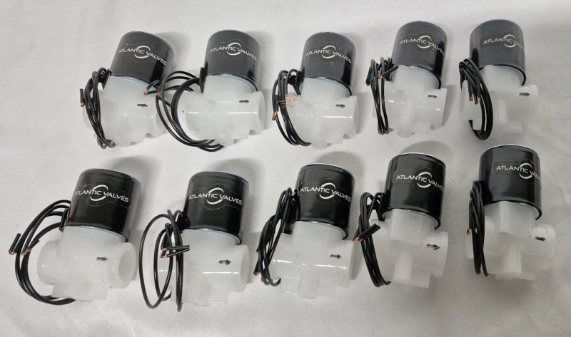 10 As New Electric Plastic Solenoid Valves 0.25" 24V DC - RSC-2-24VDC