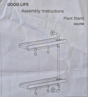 As New Good Life 2 Tier Plant Wall Shelf - Wood with Industrial Pipe HOU768 No.23U222