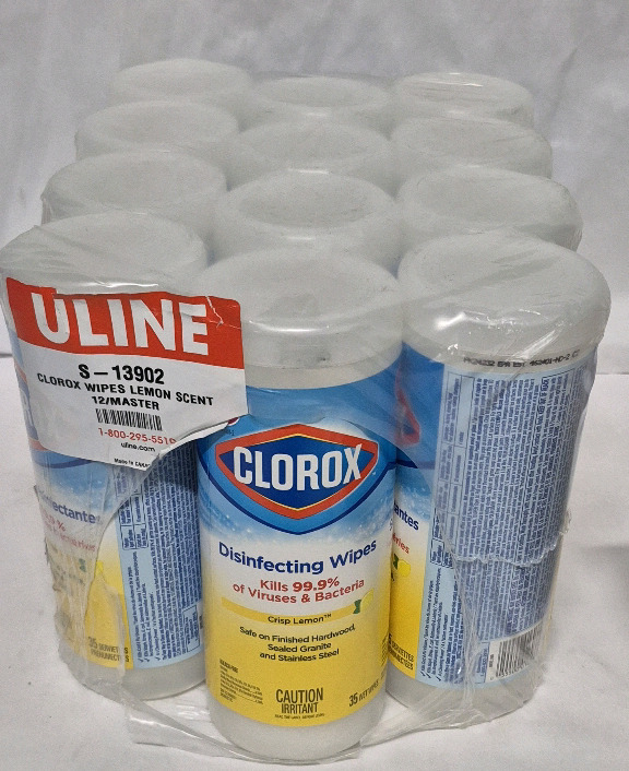 12 New Bottles Clorox Wipes Lemon Scent - 35 Wipes Per Bottle