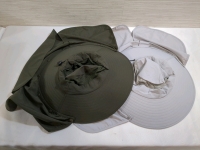 2 New One Size Fits Most Sun Hats With Detachable Neck and Shoulder Shades