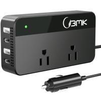 New in Box &bull; BMK 200W Car Power Inverter DC 12V to 110V AC Power Converter with 4 USB Ports and 2 AC Outlets | Retails Over $80!