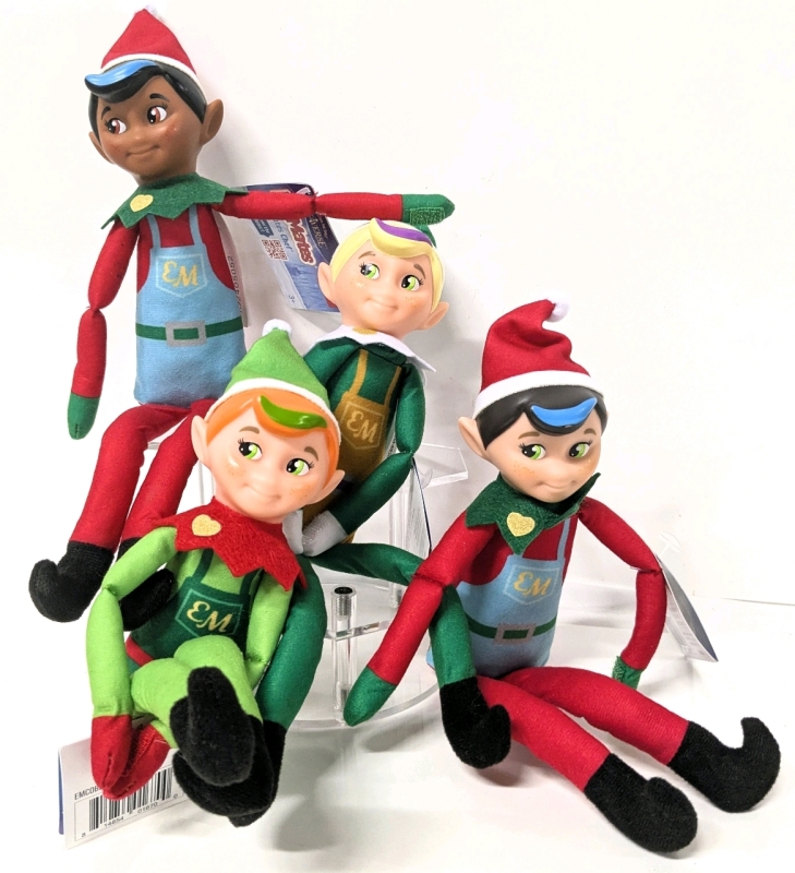 4 New Elf on the Shelf Santaverse ELF MATES : Chefs &times;2, Toy Maker, Cobbler - 10" Long Each