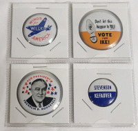 Vintage USA Politician Campaign Voting Buttons . Four (4) Buttons / Pin Backs