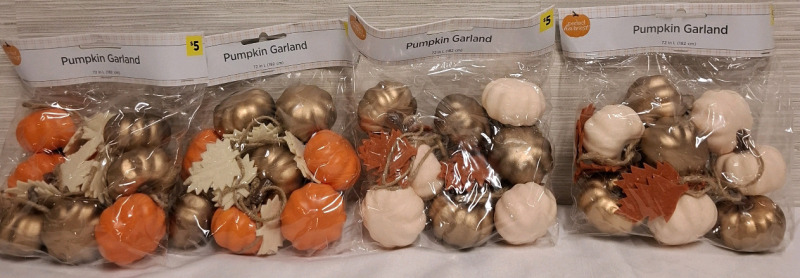 4 New Pumpkin Garlands | Length-72" each