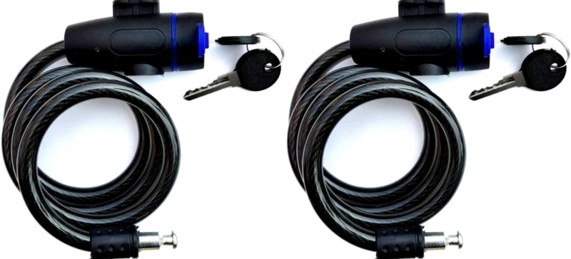 2 New Heavy Duty Motorcycle / Bicycle Chain Locks - 90cm Metal Anti Theft Bike Locks with 2 Keys Each for Maximum Security