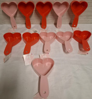 11 New Plastic Heart Shaped Scoops | 250ml each scoop