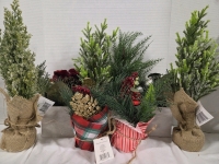 8 New | Holiday Themed Faux Flower/plants | Largest Measures 16"
