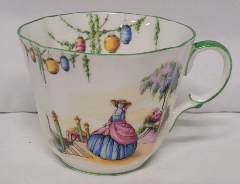 Vintage Aynsley Crinoline Woman Teacup . Rings True , No chips or cracks