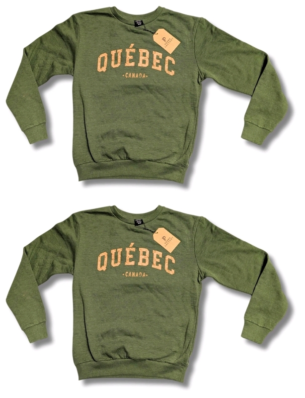 2 New Size MED Men's QU&Eacute;BEC Canada Crewneck Sweaters from Promo Factory