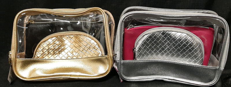 2 New Studio Selection Cosmetic Bag Sets, Containing Three Bags Each