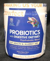 New Tub of Pawfect Chews Probiotics with Degestive Enzymes, Hickory Bacon Flavor (264g, Best Before October 2027)