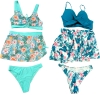 2 New Size LARGE Women's 3-Piece Bikini Bathing Suits With Skirts