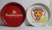 Budweiser Beer & Ballantine Beer Bar Beer Trays . Both measure 13 1/4" diameter