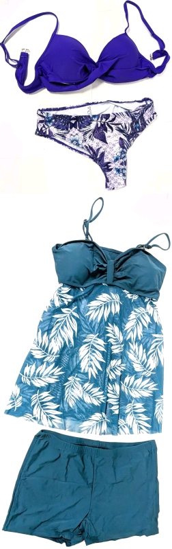 2 New Size LARGE Women's 2-Piece Bikini & Tankini Bathing Suits