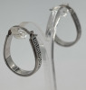 S925 Silver Oval Greek Key Hoop Earrings <br/>Approximately .87 Inch Drop Stamped - 4