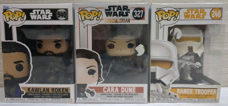 3 New Funko Pop Bobble Head Figures Approx 6 Inches Tall