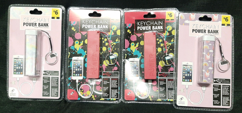4 New Keychain Micro-USB Power Banks