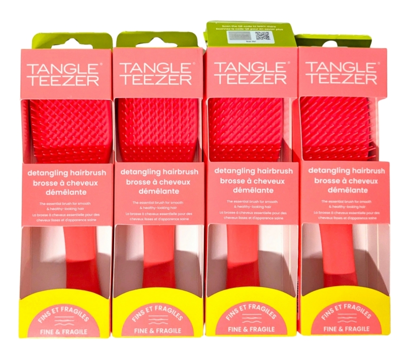 4 New TANGLE TEEZER Detangling Hair Brushes For Fine & Fragile, Wet or Dry Hair | $80 Retail Value!