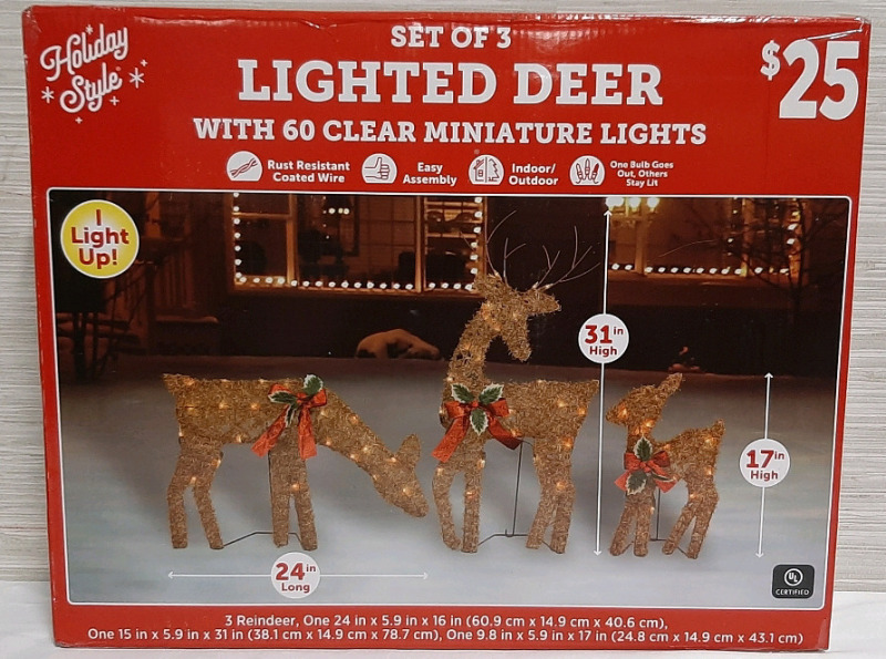New in Box Holiday Lighted Deer